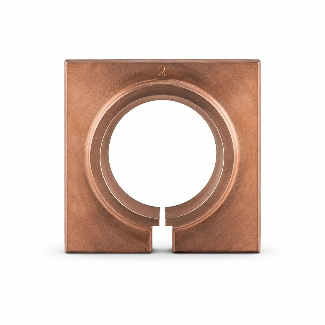 Slotted clamping block with fitted bore and marking