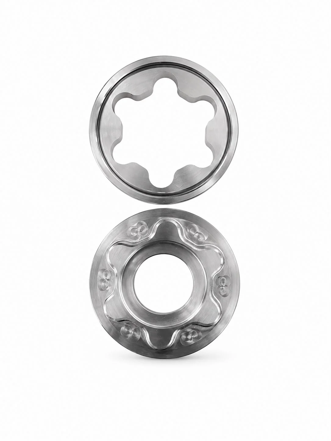 Rotor pair with internal and external contour, machined as a matched set